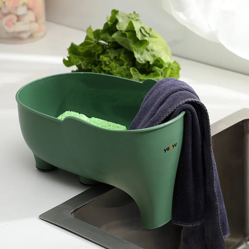 Cesta de drenagem em forma de elefante. Cesta de drenagem de cozinha multiuso. Cesta de drenagem de frutas, vegetais e verduras. Cesta de plástico resistente.