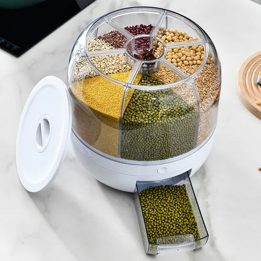 Dispenser de alimentos, cereais e grãos secos para sua cozinha. Balde de grãos à prova de umidade. Recipiente de armazenamento.