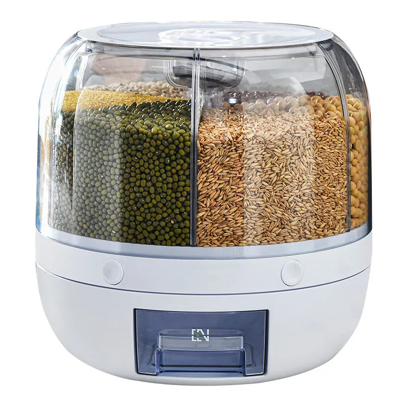 Dispenser de alimentos, cereais e grãos secos para sua cozinha. Balde de grãos à prova de umidade. Recipiente de armazenamento.